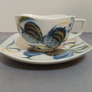 RARE-MCM "Fantasy" by Kanedai of Japan Teacup with Saucer